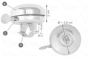 ВЕЛОСИПЕДНЫЙ ЗВОНОК ДЛЯ СКУТЕРА, ХРОМИРОВАННЫЙ МЕТАЛЛ
