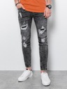 Pánske džínsové nohavice diery P1065 sivé M Značka Ombre