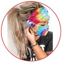 Gazechimp 2x široká strečová čelenka s gombíkmi + športová maska na vlasy Dominujúca farba prehľadná