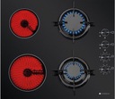 ГАЗОВАЯ И ЭЛЕКТРИЧЕСКАЯ ПЛИТА ВСТРАИВАЕМАЯ С 4 ГОРЕЛКАМИ СТЕКЛО