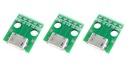 Переходник Micro USB на печатную плату 5-контактный 3 шт.