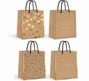 МАЛЕНЬКАЯ ПОДАРОЧНАЯ СУМКА 18x23 KRAFT GOLD INTERPRINT