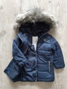 5.10.15 tmavomodrý kabát prešívaná zimná bunda s kapucňou 92 Dominujúca farba modrá