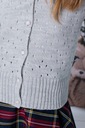 Dievčenský rozopínateľný sveter šedý 122 Druh zapínaný