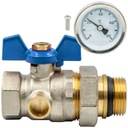 MOSADZNÝ GUĽOVÝ VENTIL S TEPLOMEROM A SKRUTKOU 1 PALEC, VYSOKÁ KVALITA Druh guľový