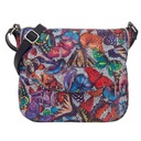 KOLOROWA TOREBKA MOTYLE LISTONOSZKA Z KLAPĄ SKÓRA NATURALNA VERA PELLE