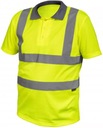 ФУТБОЛКА ПОЛО мужская рабочая, Светоотражающая, ПРЕДУПРЕЖДЕНИЕ, желтая, ВЫСОКОГО КАЧЕСТВА, 3XL