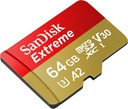 Karta microSDXC rýchla SANDISK EXTREME 64GB 160/60 Rýchlostná trieda A2 C10 U3 V30