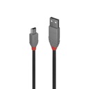 Lindy 36722 USB 2.0 A — линейный кабель Mini-B Anthra — 1 м