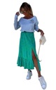 КЛАССИЧЕСКАЯ ДЛИННАЯ ЮБКА, СВОБОДНАЯ ЖЕНСТВЕННАЯ РАЛЛИ С РАЗРЕЗОМ, ЗЕЛЕНЫЙ УНИ