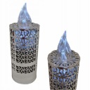 ЭЛЕКТРИЧЕСКАЯ СВЕЧНАЯ ВСТАВКА, СЕРЕБРЯНАЯ СВЕЧА С БАТАРЕЙКАМИ