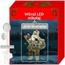 3D LED vitráž - Mikuláš - Vianočná dekorácia Napájanie batériou