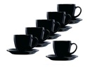 Komplet Zestaw Filiżanek Do Kawy Herbaty Filiżanki Dekoracyjne CZARNE FZ23 Kolor czarny