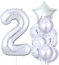 Воздушные шары 10 шт на второй день рождения Серебряное конфетти