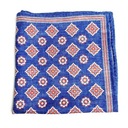 Синий шелковый нагрудный платок к костюму