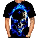 ФУТБОЛКА МУЖСКАЯ 3D СИНИЙ ЧЕРЕП 3XL