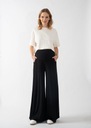 WISKOZOWE CZARNE SPODNIE CIĄŻOWE Z SZEROKĄ NOGAWKĄ L