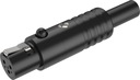 WTYK ZŁĄCZE MINI XLR ŻEŃSKI ROXTONE RMX3F-B CZARNY