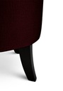 Čalúnená taburetka oválna 42x52x45 cm bordová velúrová s čiernymi nožičkami Výška nábytku 45 cm