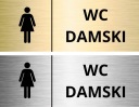 TABLICZKA INFORMACYJNA ALUMINIOWA WC DAMSKI 20 x 7,5 CM