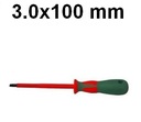 Изолированная плоская отвертка 3,0 x 100 мм Jonnesway