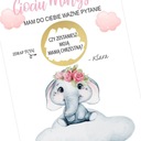 PROŚBA O ZOSTANIE MATKĄ CHRZESTNĄ słonik różowa