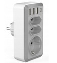 УДЛИНИТЕЛЬ ПОЛОСКИ РАЗДЕЛИТЕЛЬ 4x USB-C 3x РАЗЪЕМА