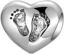Подвески в форме сердца, подвески на ноги, серебро 925, подвески + мера ювелирных изделий Pandora