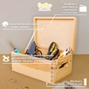 Деревянная шкатулка, коробочка с ручками и крышкой для игрушек, 30х20х14 см.