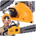 ИГРУШЕЧНАЯ МОТОПИЛА для детей, БЕНЗИНОВАЯ КОМБИНИРОВАННАЯ, ПОДВИЖНАЯ РЕЗИНОВАЯ ЦЕПЬ + ШЛЕМ