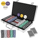 Набор покерных фишек, 300 карт техасских покерных фишек, прочный чемодан с игральными костями