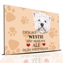 TABLICZKA PCV JASNO BRĄZOWY ŻYCIE BEZ WESTIE JEST MOŻLIWE ALE SMUTNE WZ