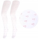 КОЛГОТКИ БЕЛЫЕ 40 DEN, микрофибра, с сердечками, 128-134
