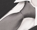 ШЕЛК 100% ЖАККАРД Серый шелковый галстук kj52