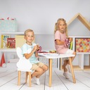 Detský stôl 52 x 70 cm biely, na hranie a učenie s výrezom, 3-7 rokov EAN (GTIN) 5905701026081