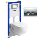 ZESTAW PODTYNKOWY WC GEBERIT DUOFIX PRZYCISK CHROM MISKA BEZKOŁNIERZOWA