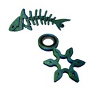 Брелок Keyrambit, набор спиннеров «Самурайская звезда» + гибкая акула, синий