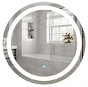 Круглое светодиодное зеркало, сенсорный переключатель 60 см без рамки