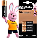 ЩЕЛОЧНАЯ БАТАРЕЙКА AAA LR03 R03 MICRO 1,5V DURACELL - 4 ШТ.