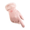 Dotykové rukavice zateplený medvedík dámska kožušina Veľkosť uniwersalny
