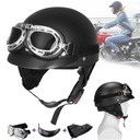 МОТОЦИКЛЬНЫЙ ШЛЕМ ИЗ ОРЕХОВОЙ КОЖИ ПОЛУОТКРЫТЫЙ ШЛЕМ + СЪЕМНЫЕ ОЧКИ