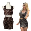 КОМПЛЕКТ LEOPHER Короткая БЛУЗКА на подтяжках + МИНИ-ЮБКА на резинке XS/S