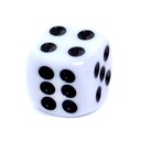 KOSTKA / KOŚĆ do gry oczkowa BIAŁA matowa 12mm