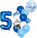 Воздушные шары на день рождения, 12 шт, синий номер, 5 лет