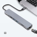 ХАБ-АДАПТЕР, ДОК-СТАНЦИЯ, HDMI 4K, USB 2.0/3.0, PD, Type-C, SD, TF, RJ45, 8-в-1