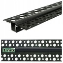 PROFIL aluminiowy do taśm LED do płyt karton-gips GK KLOSZ czarny 1m