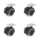 НАБОР ИЗ 4 ПОВОРОТНЫХ РЕЗИНОВЫХ КОЛЕС FI 40 С ТОРМОЗОМ