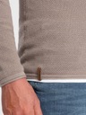 Bavlnený pánsky sveter s okrúhlym výstrihom studená béžová V9 OM-SWSW-0103 S Veľkosť S