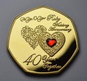 The Commemorative Coin Company 40th RUBY WEDDING ANNIVERSARY 24ct Gold ...