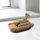Model obrneného tanku v mierke 1/144 Model zostaveného pásového vozíka Materiál drevo